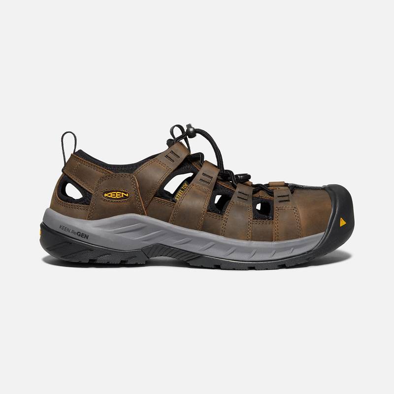 Keen Atlanta II Cooler+ Steel Toe Trekkingsandalen Herren DE-12834 Cascade Brown/Black - Keen Herren